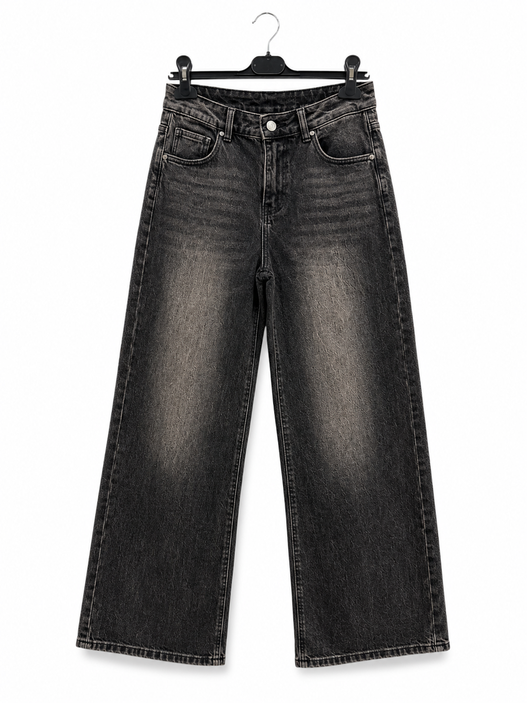 Spodnie Jeans Proste Wysoki Stan