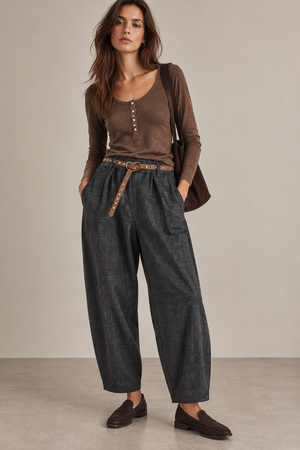 Spodnie Wide Leg Wysoki Stan