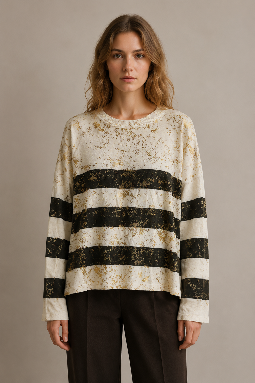 Sweter luźny w paski