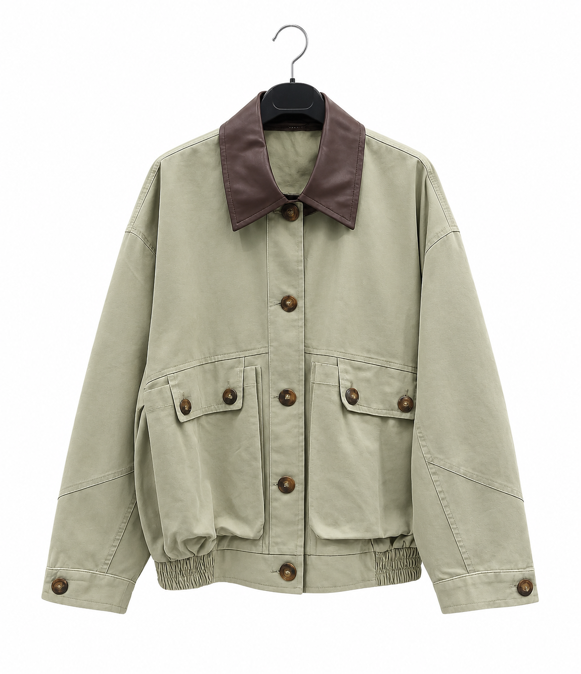 Kurtka Oversize Bomber z Kołnierzem