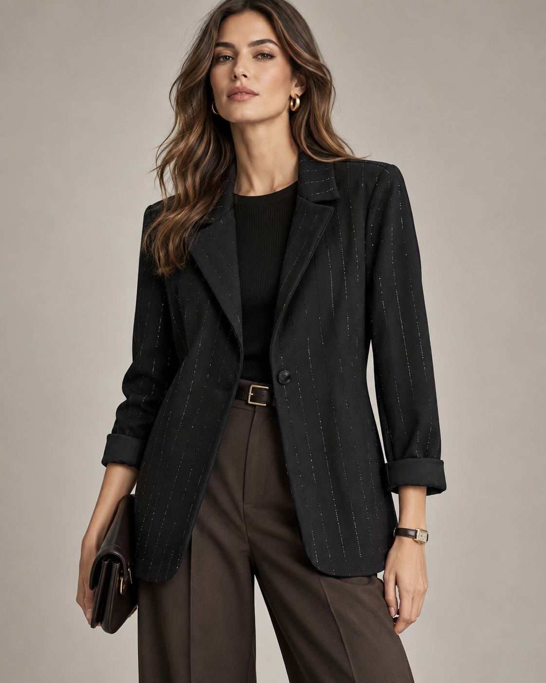 Marynarka Blazer Taliowana z Klapami
