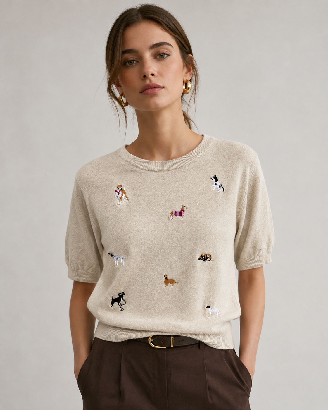 Sweter z Haftem Bufka