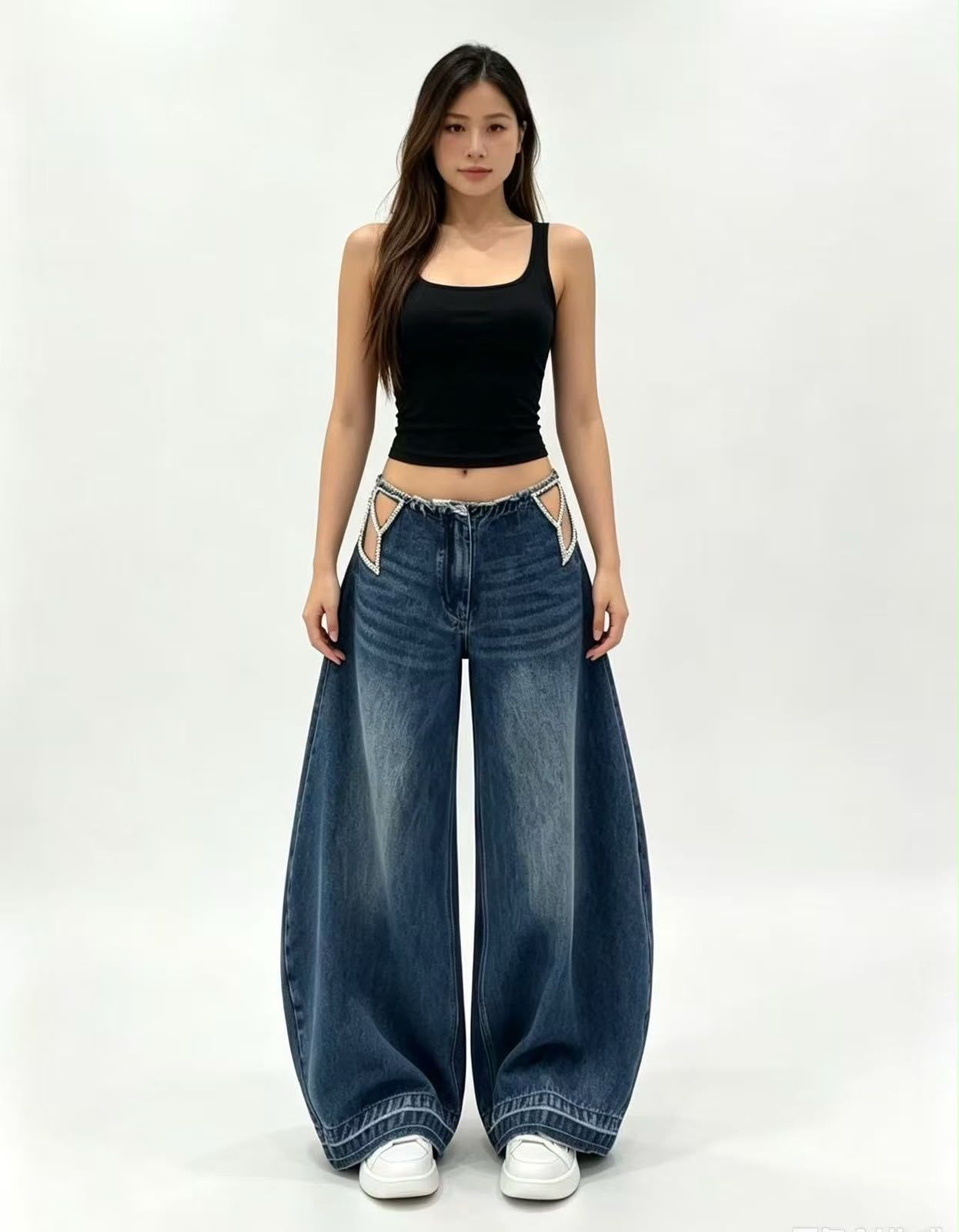 Spodnie Wide Leg z Wycięciami