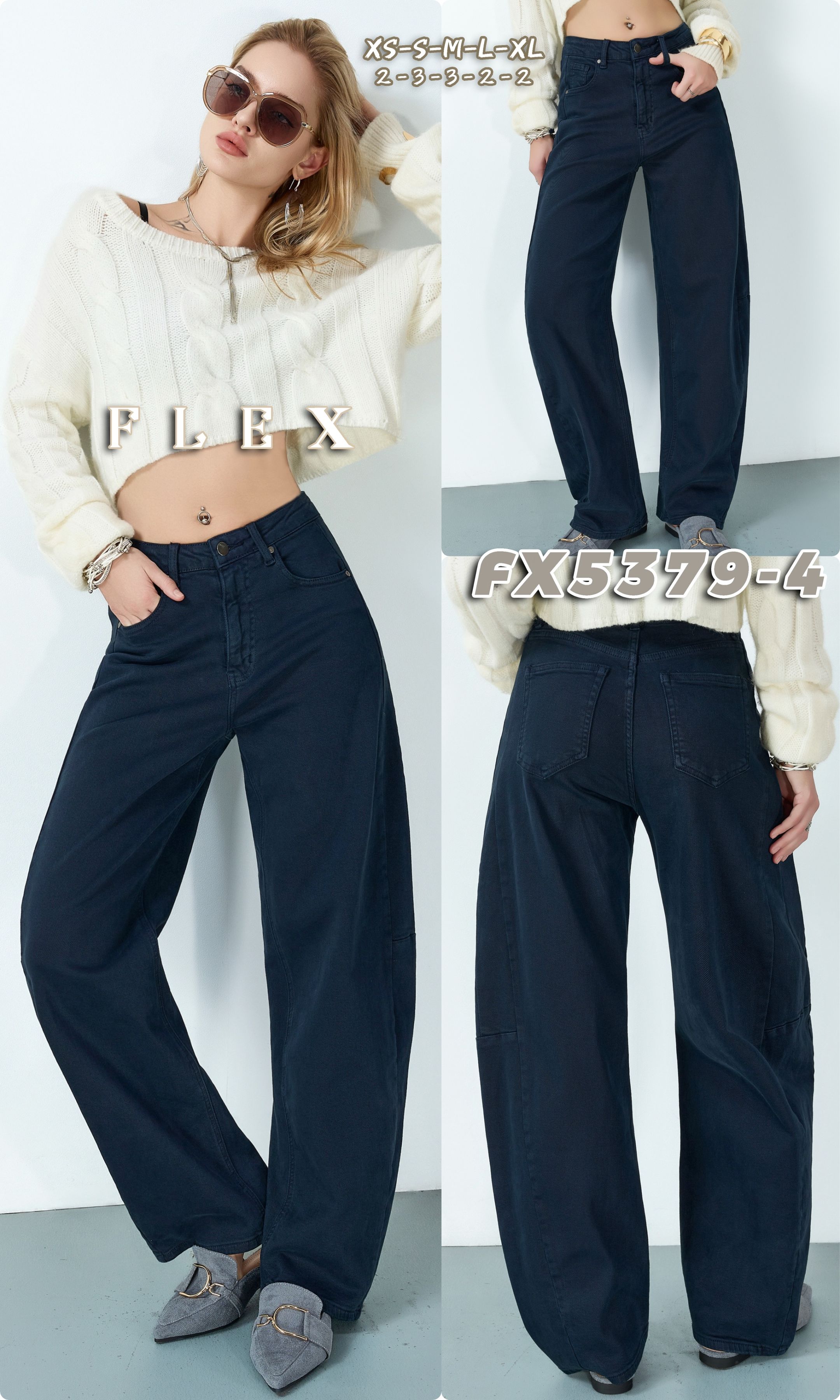Spodnie Wide Leg Z Wysokim Stanem