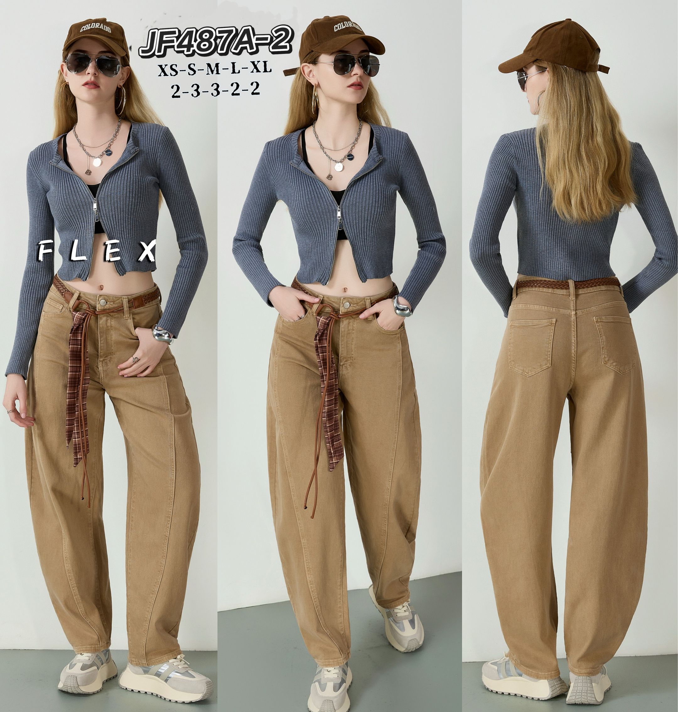 Spodnie Wide Leg Wysoki Stan