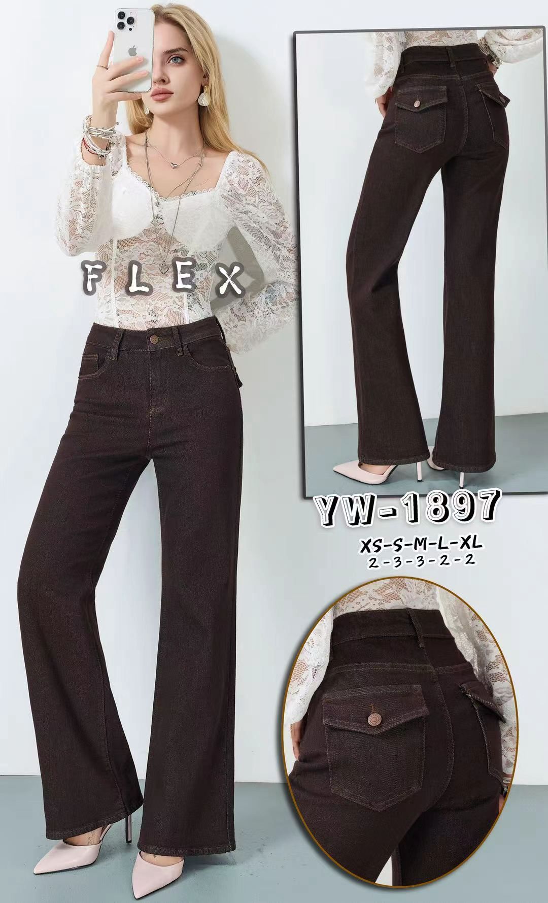 Spodnie Jeans Rozszerzane Flare