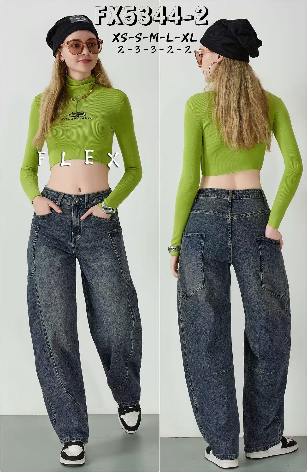 Spodnie Wide Leg z Wysokim Stanem