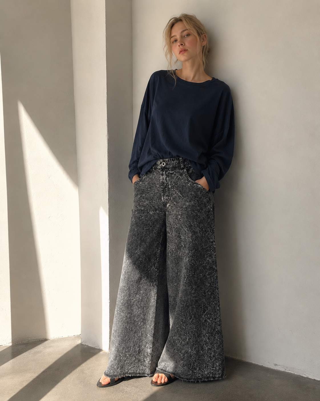 Bluza Oversize Okrągły Dekolt