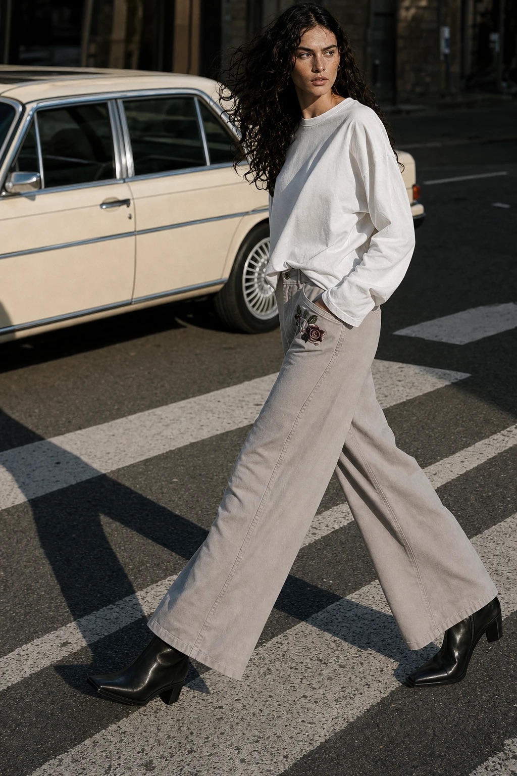 Bluza Oversize Okrągły Dekolt