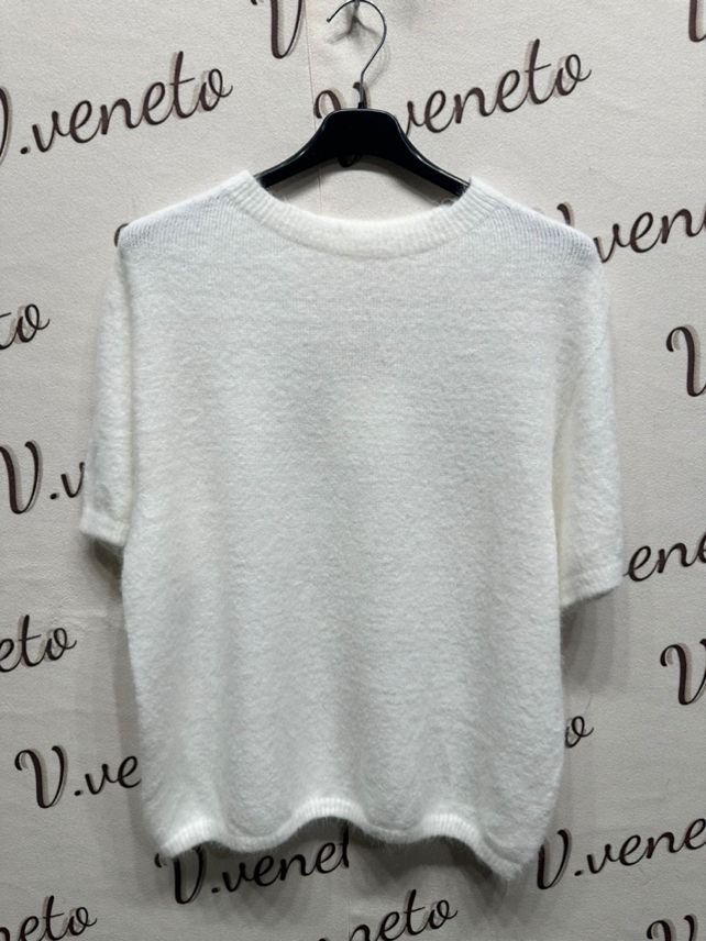 Sweter Krótki Rękaw Puszysty