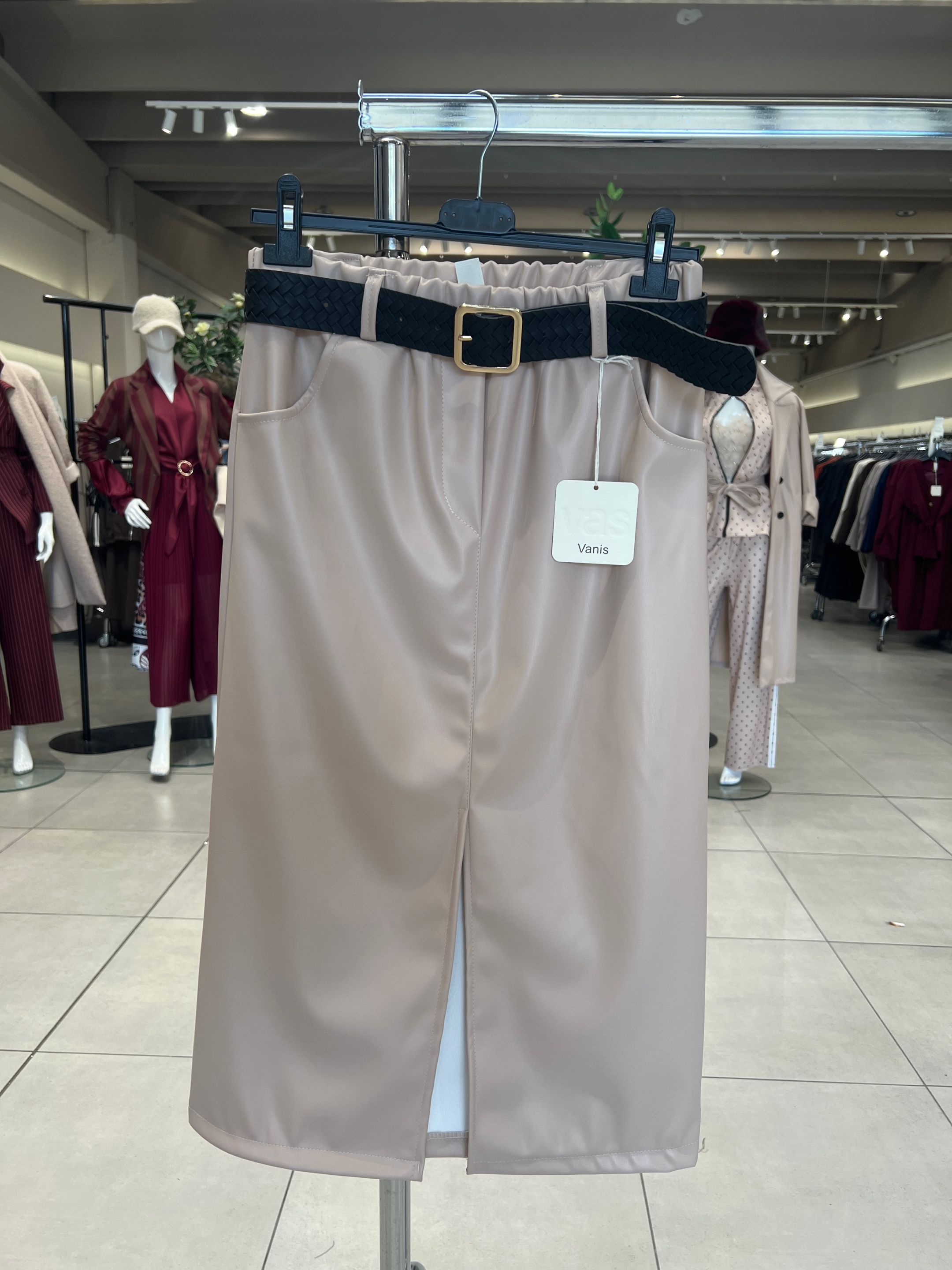 Spódnica Ołówkowa Midi z Pasekiem