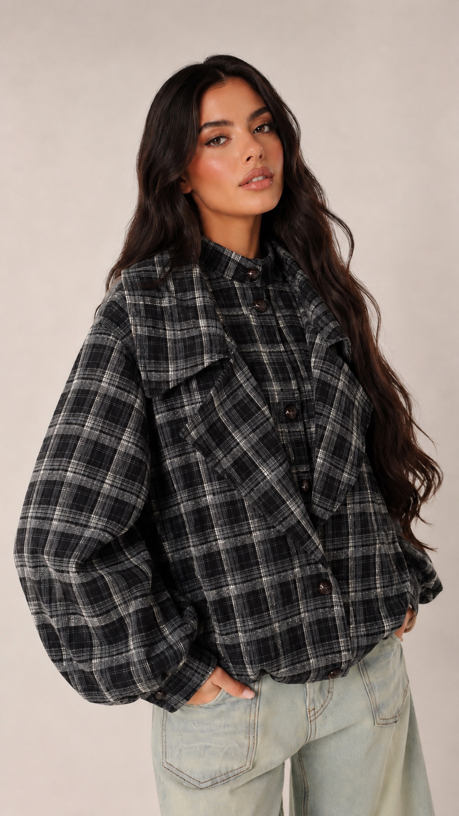 Kurtka Oversize w Kratę