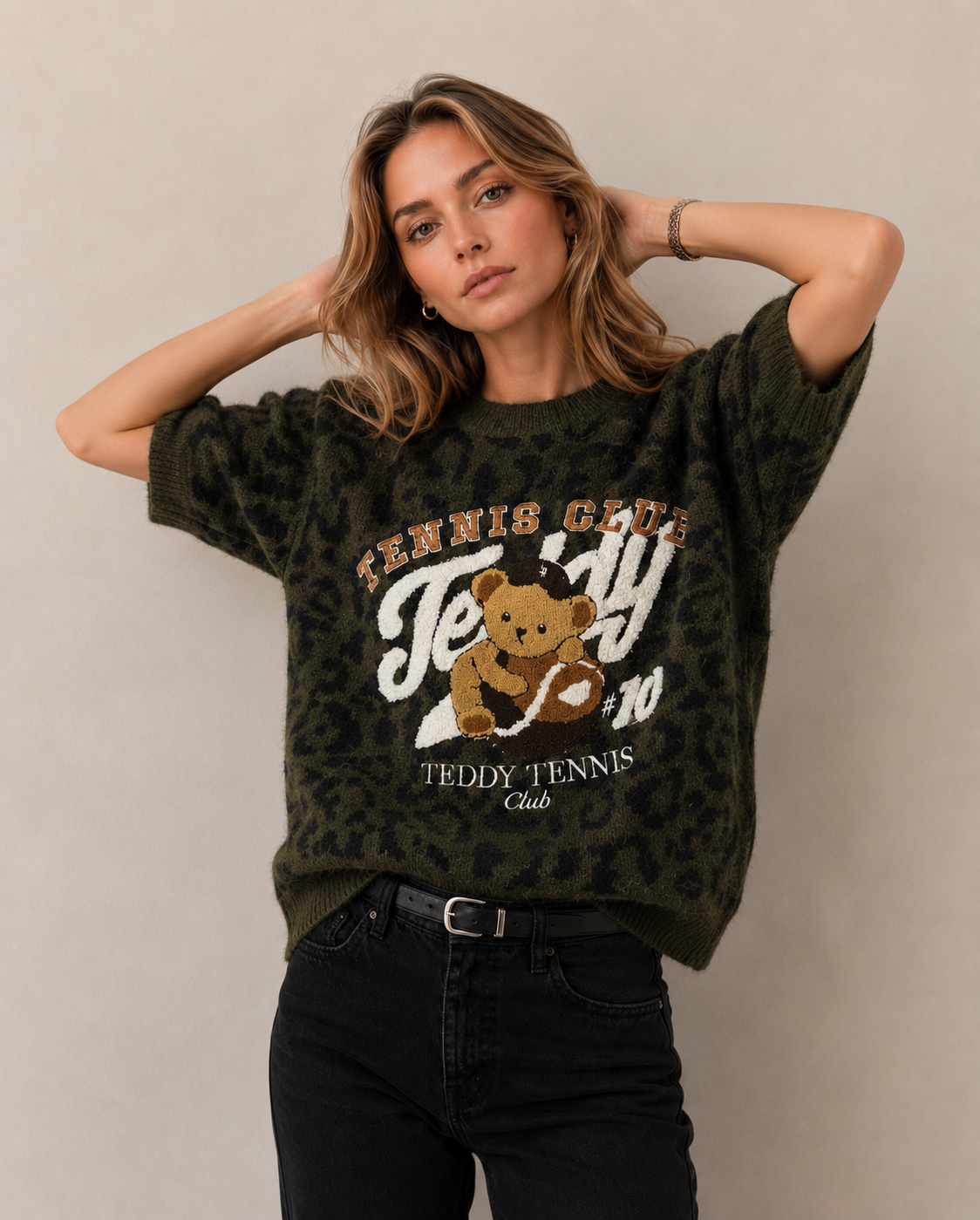 Sweter Luźny Krótki Rękaw