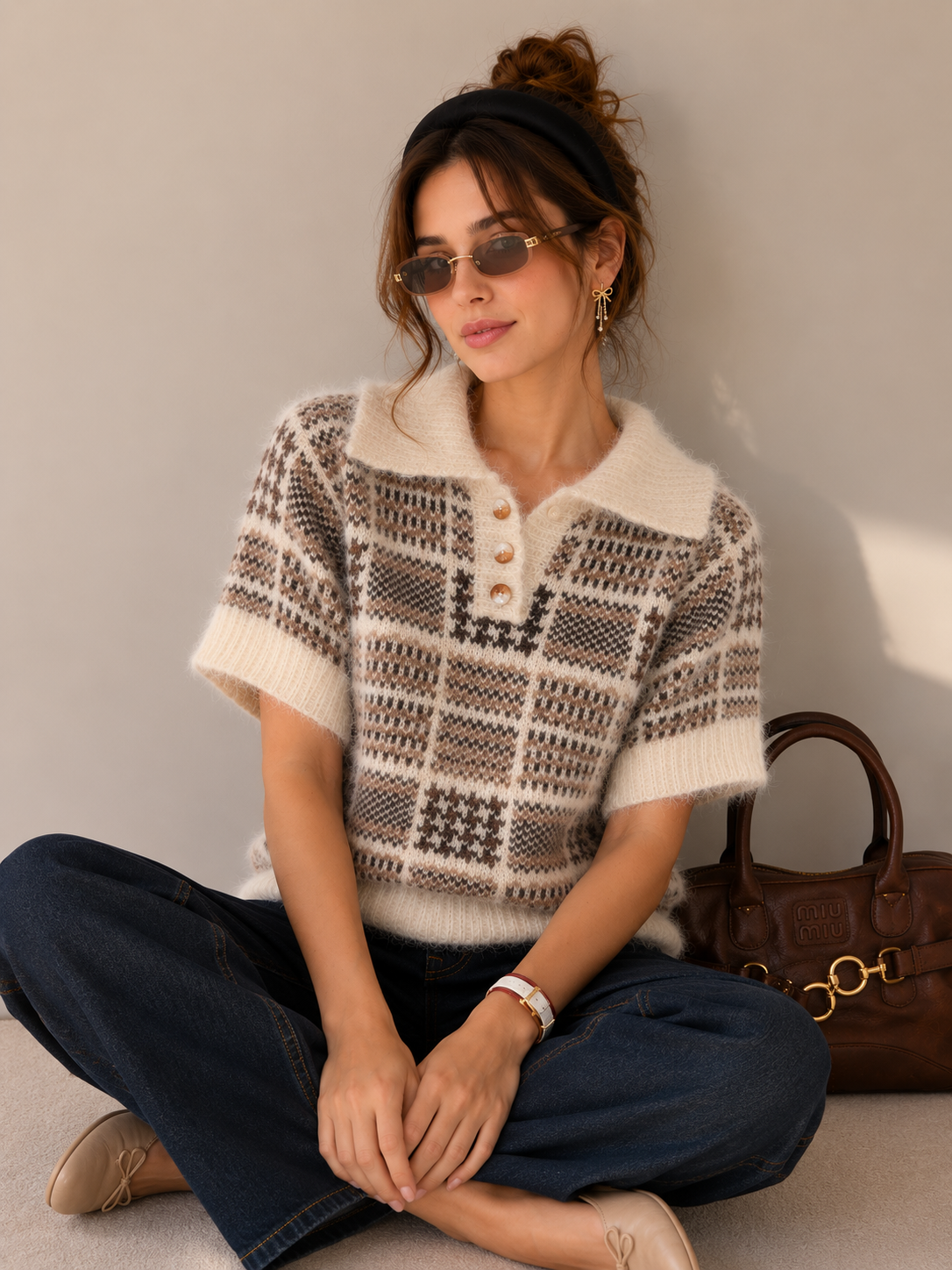 Sweter Polo Puszysty
