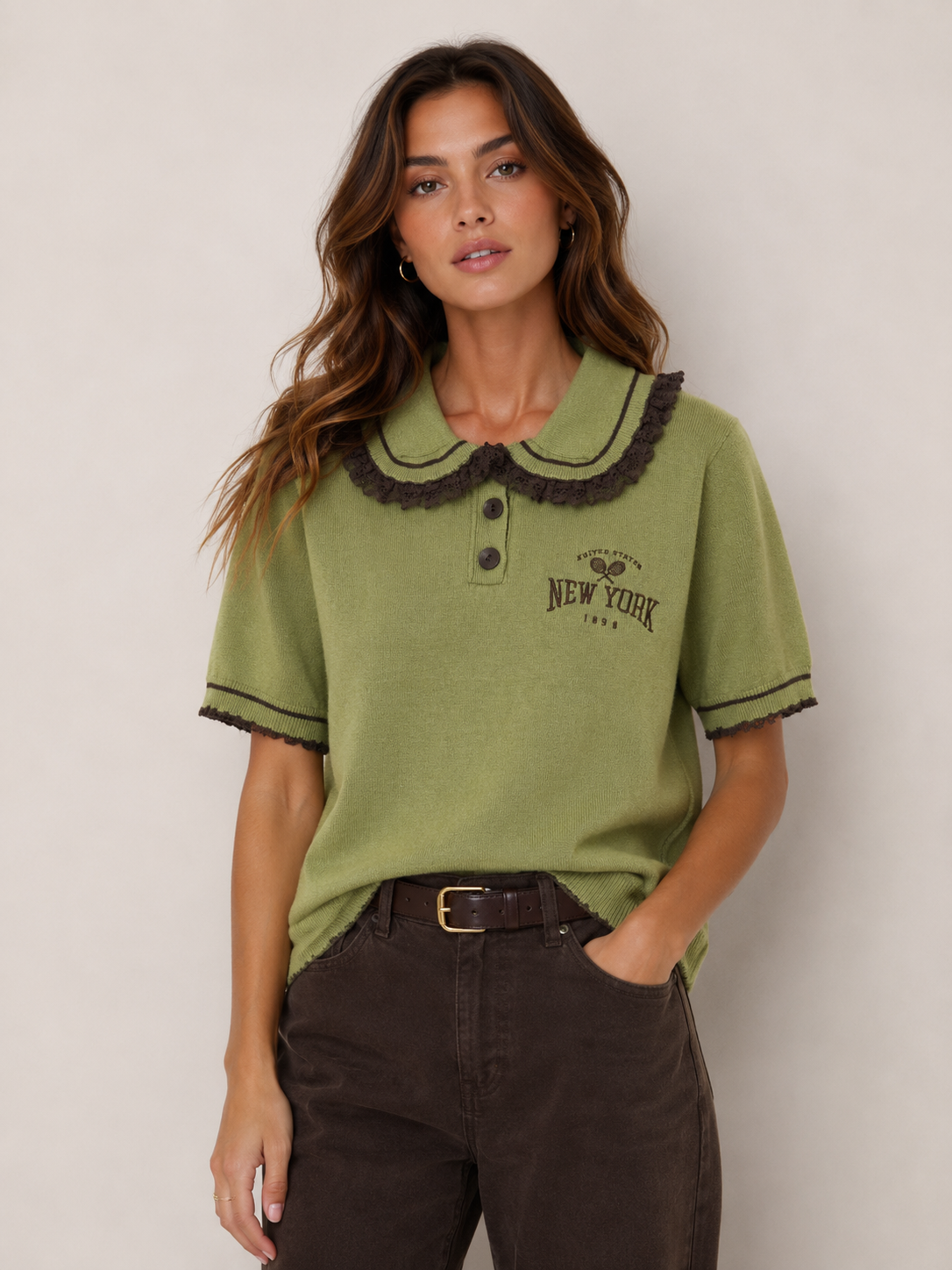 Sweter Regular Polo z Kołnierzykiem