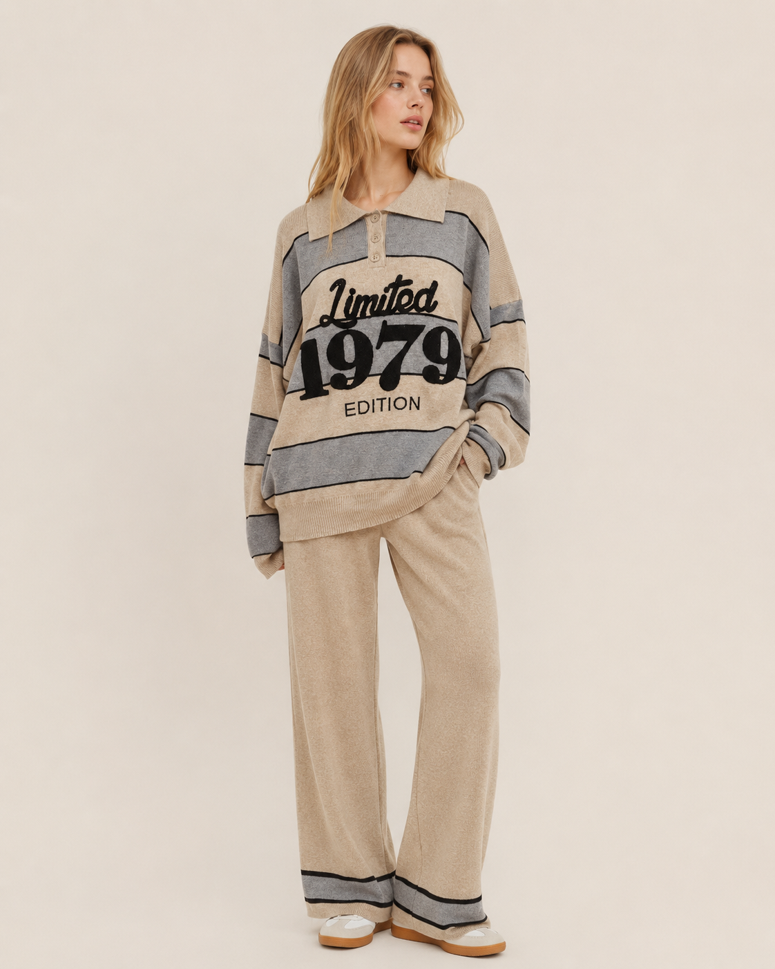 Komplet Oversize Polo z Gumką