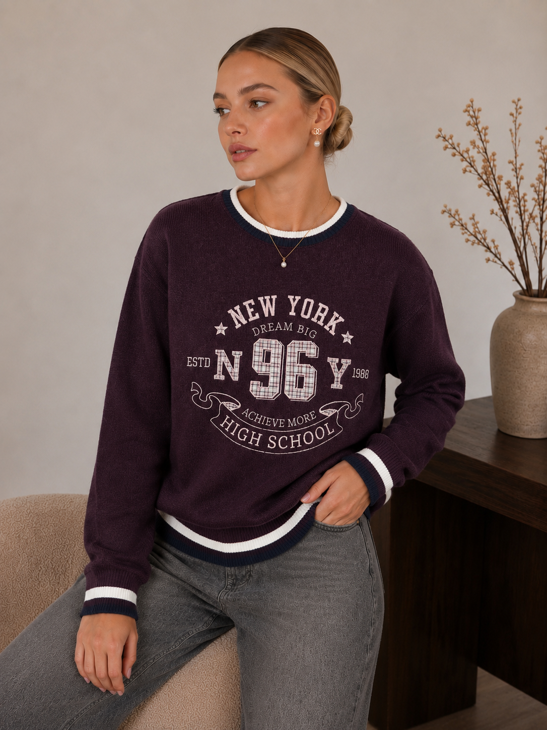 Sweter Luźny College