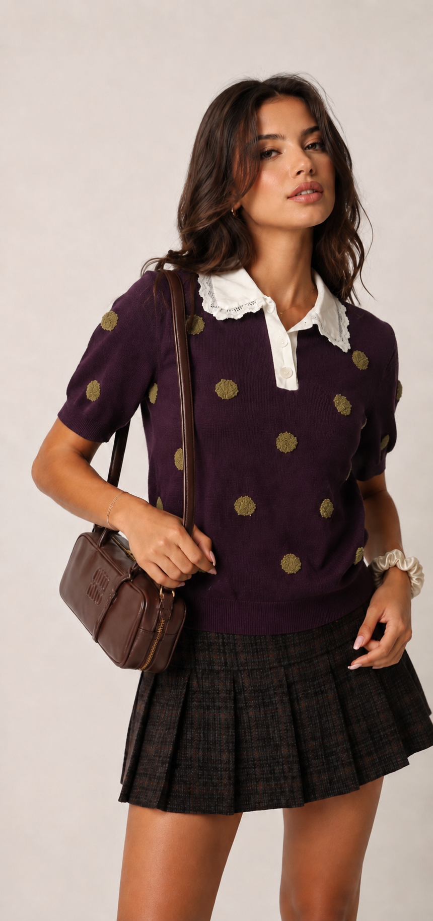 Sweter Polo Z Groszkami