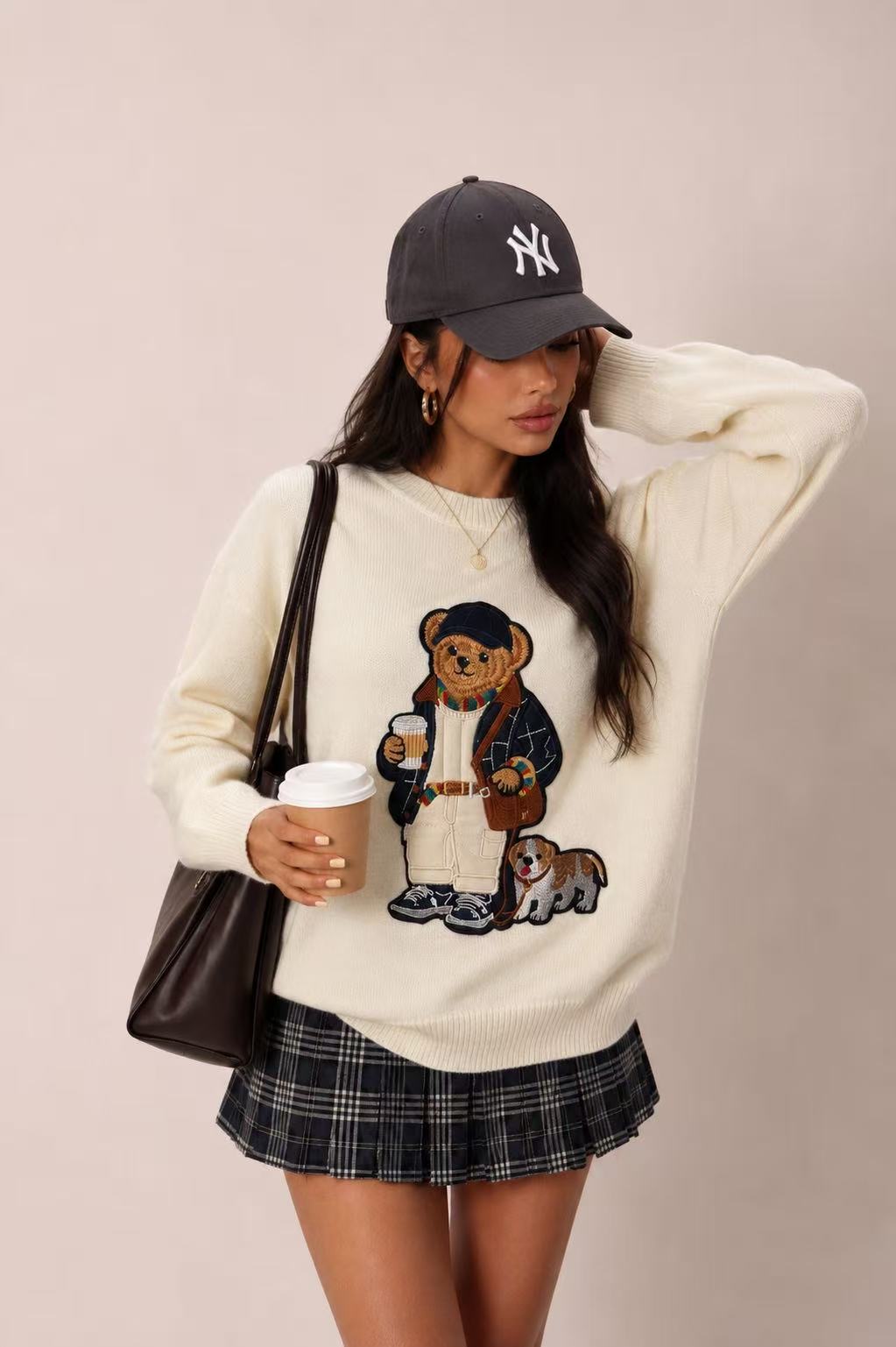 Sweter Oversize z Haftem