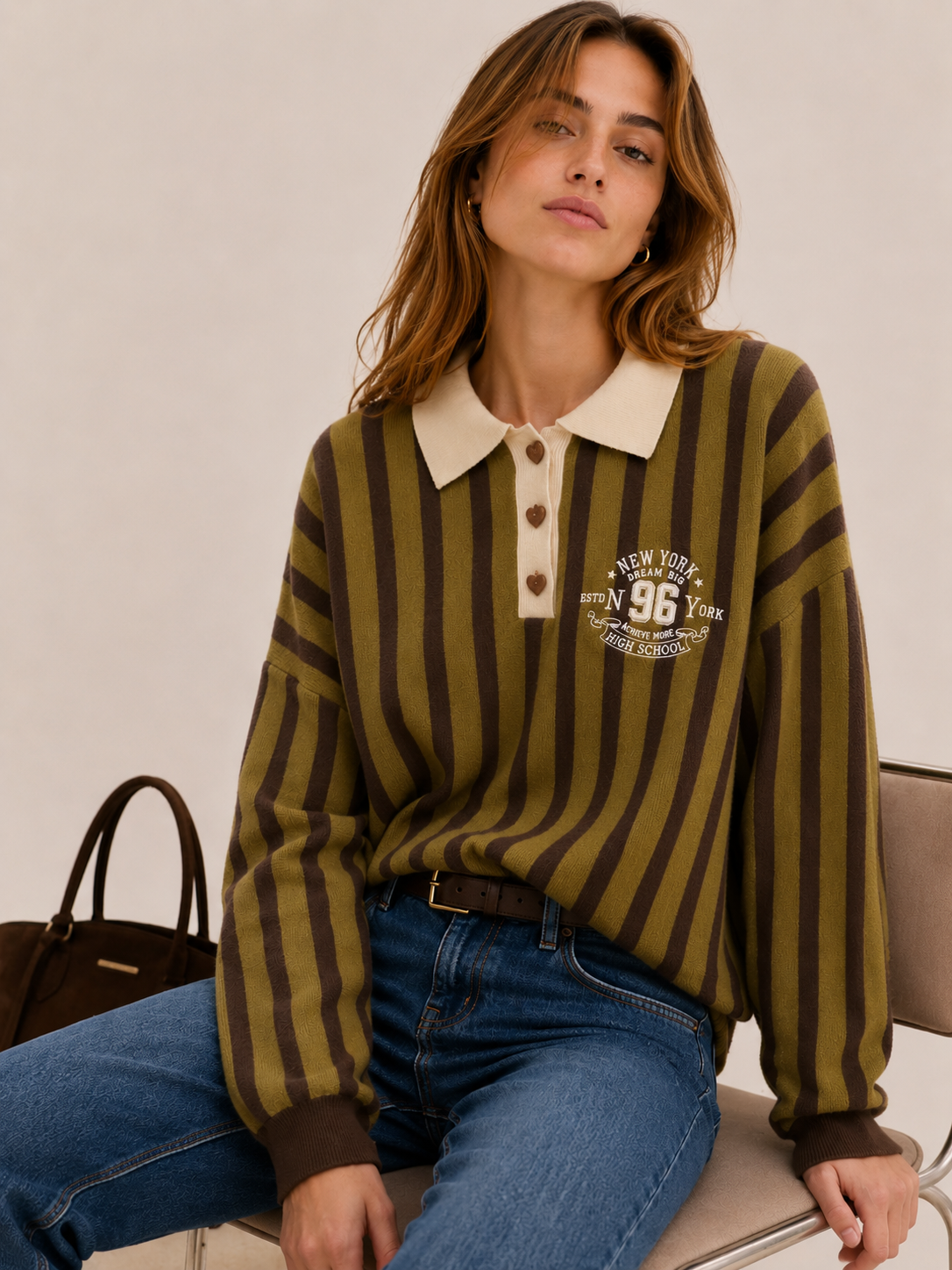 Sweter Polo Luźny