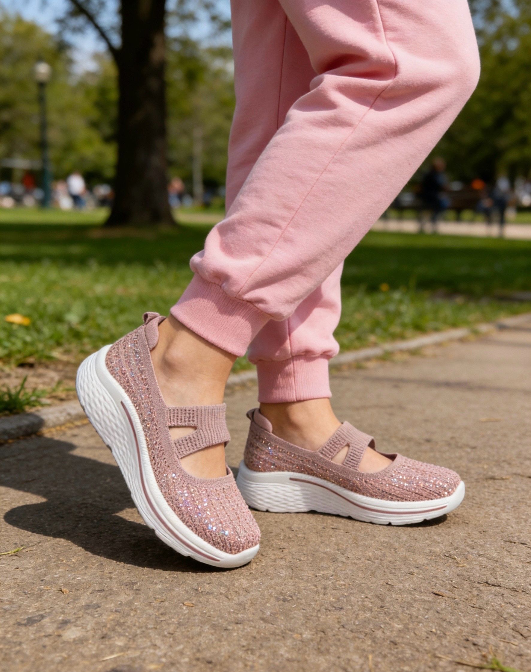 Sneakersy Wsuwane Dzianinowe