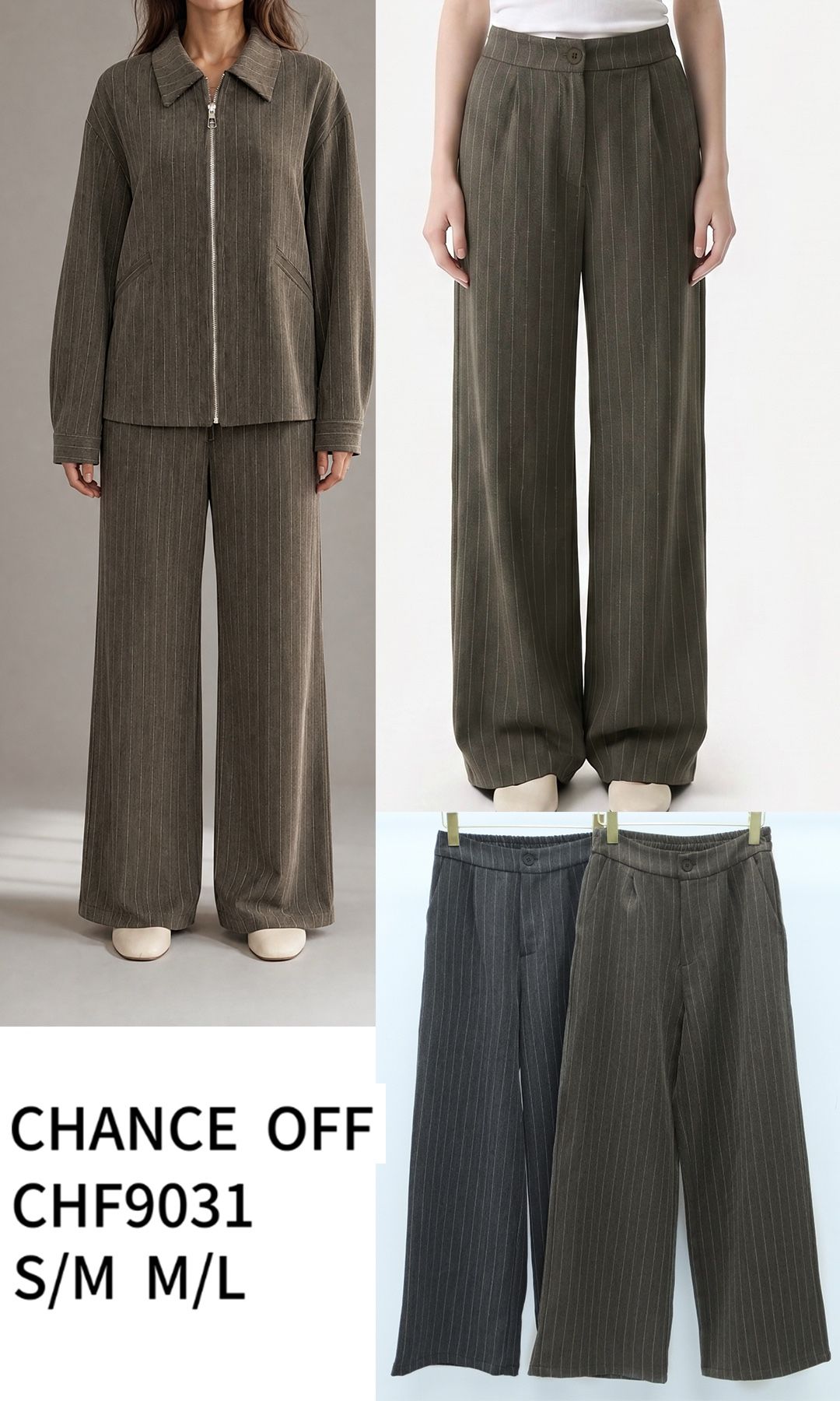Spodnie Wide Leg z Pinstripes