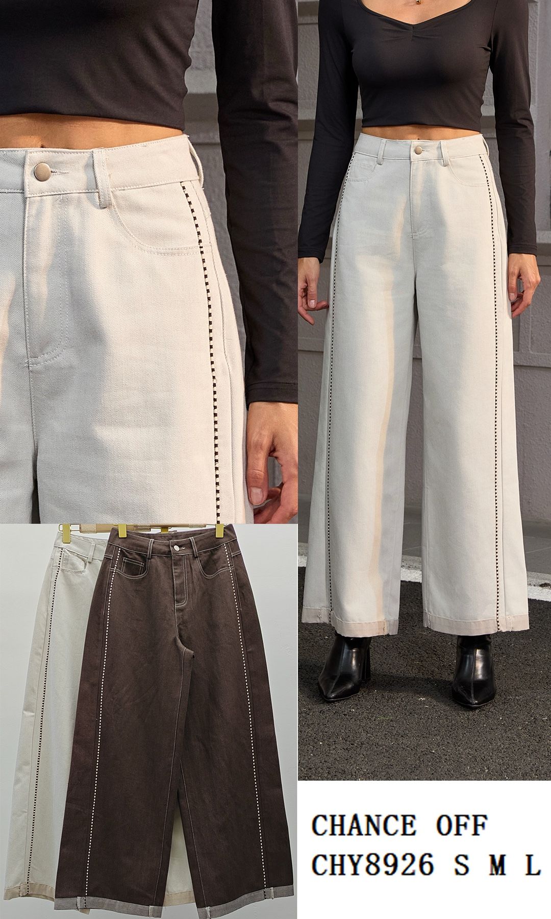 Spodnie Szerokie High Waist