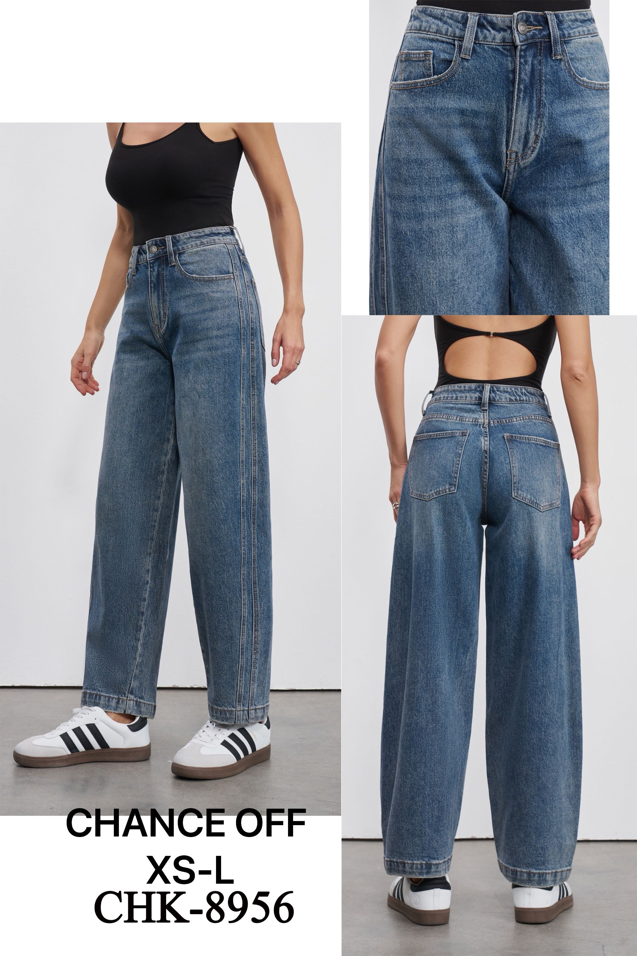 Spodnie wide leg z wysokim stanem