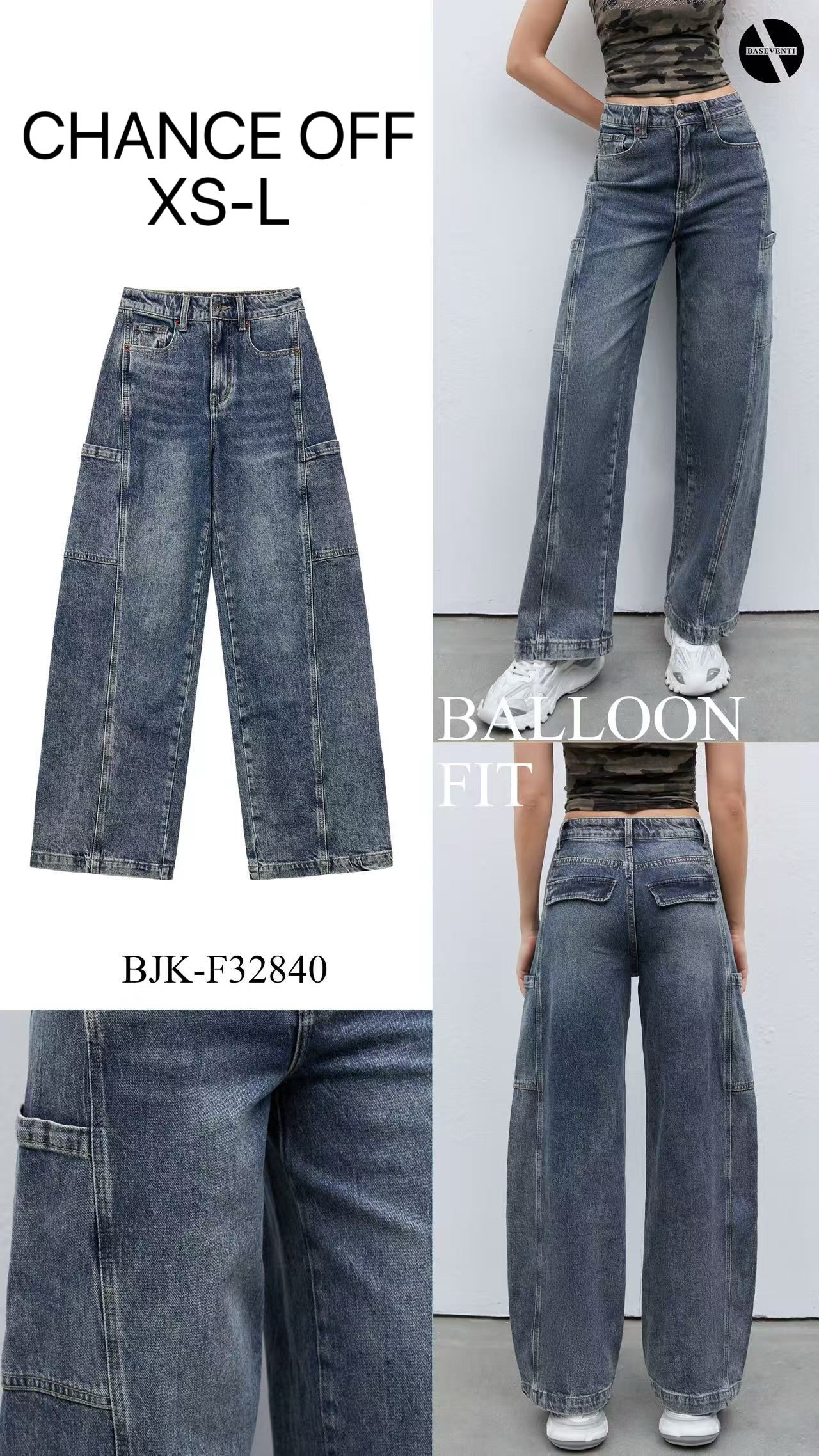 Spodnie Balloon Fit z Kieszeniami
