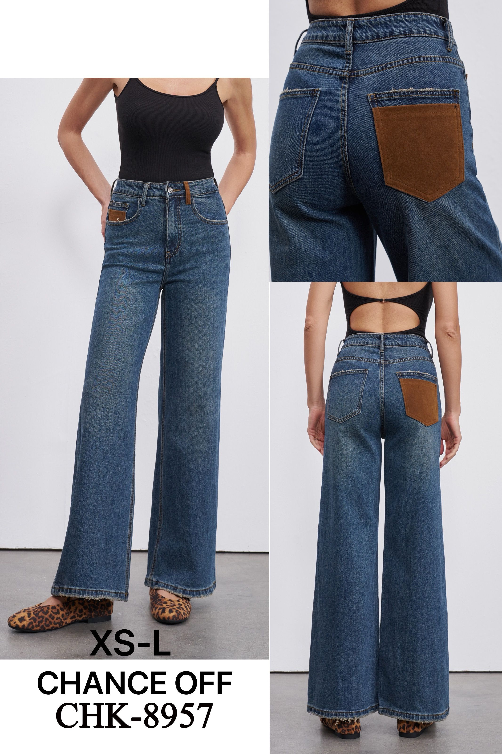 Spodnie Szeroka Nogawka High Waist