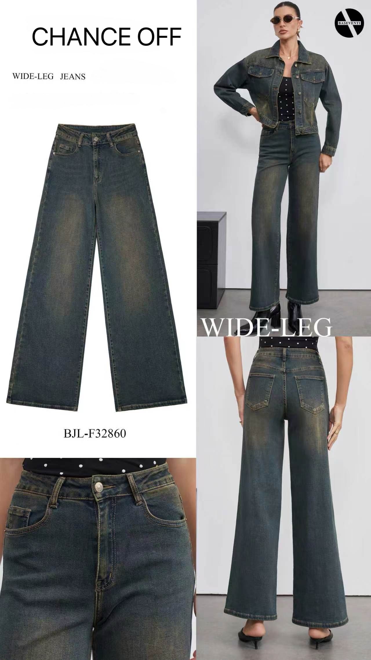 Spodnie Wide Leg z Wysokim Stanem