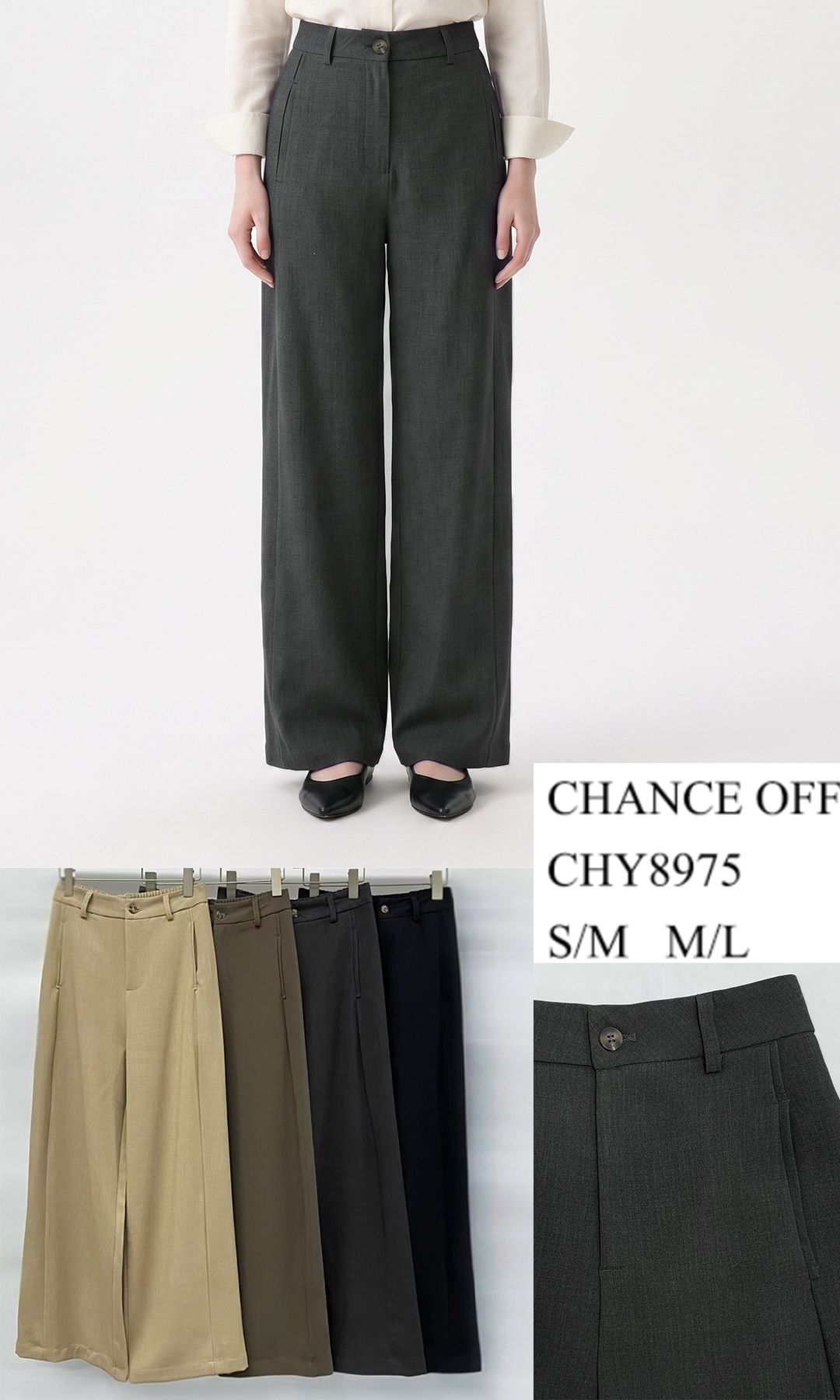 Spodnie Wide Leg z Plisami