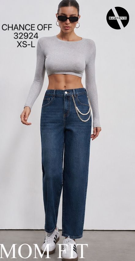 Spodnie Mom Fit Wysoki Stan