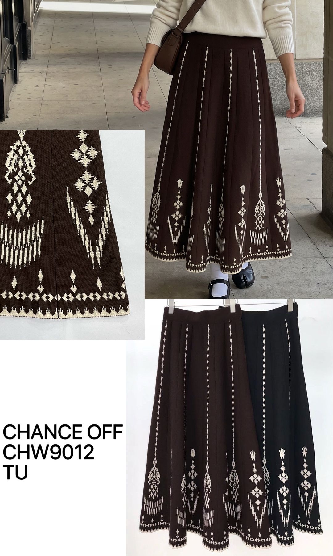 Spódnica A-Line Midi z Plisami