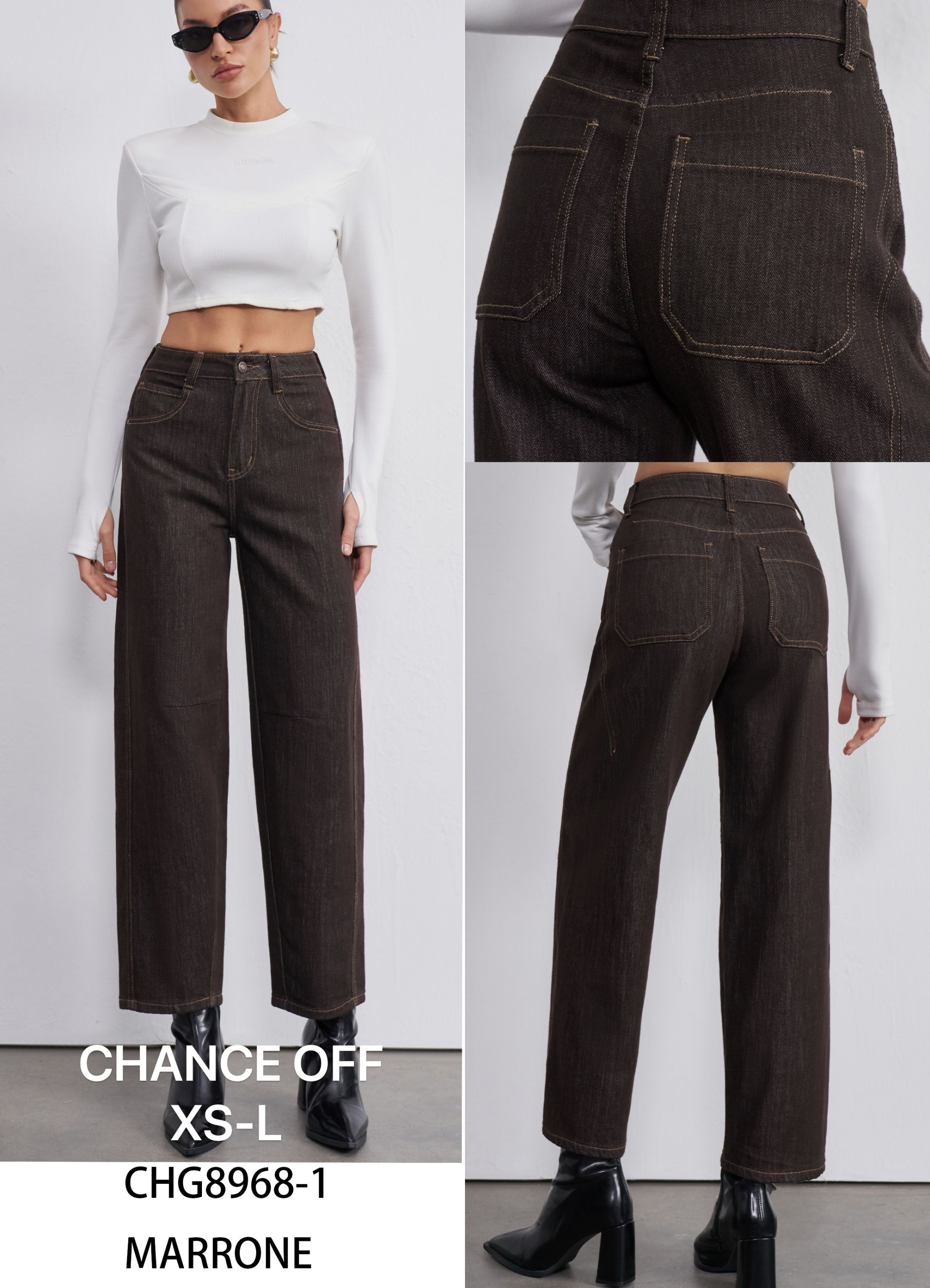 Spodnie Wide Leg Wysoki Stan