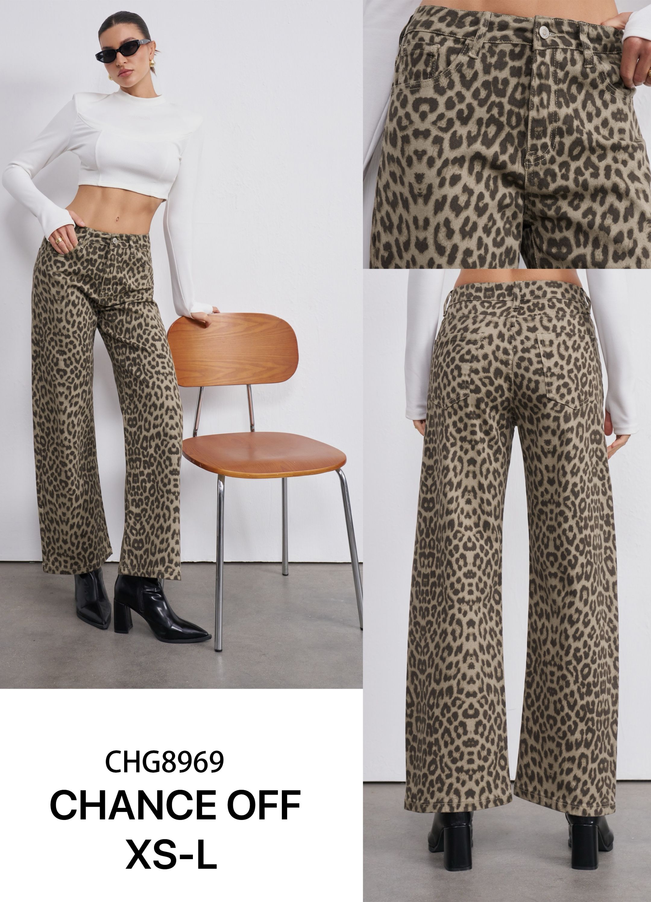 Spodnie Wide Leg Panterka