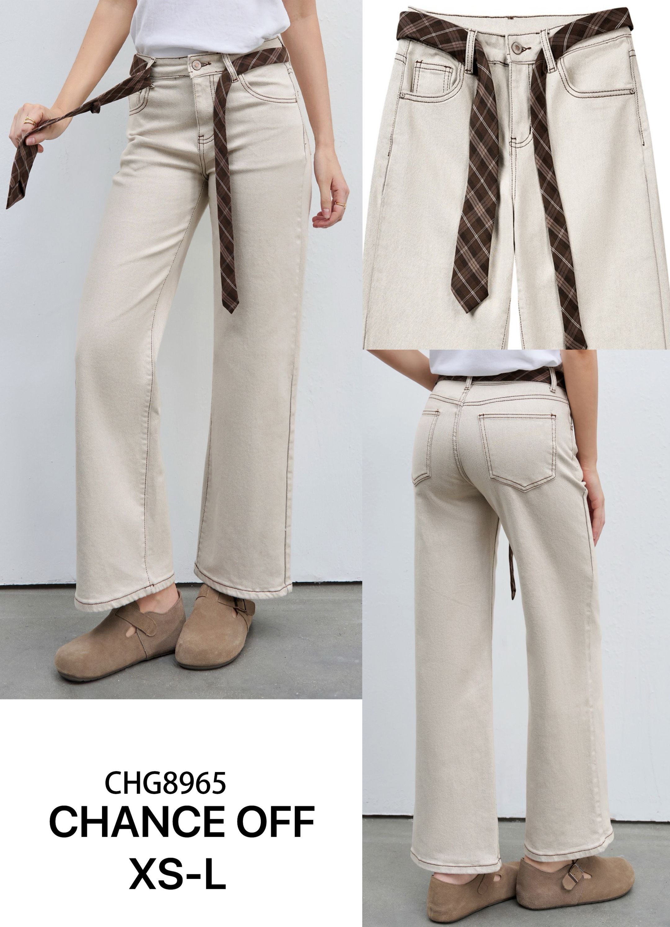 Spodnie bootcut z wysokim stanem