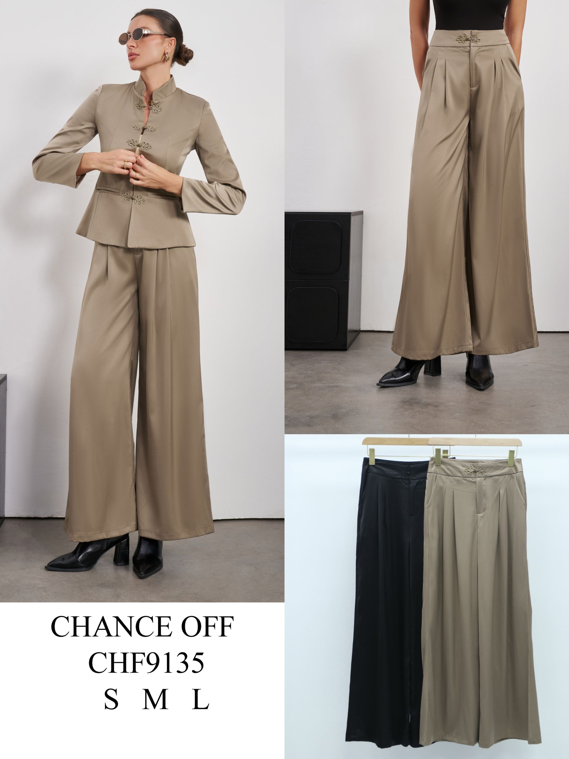 Spodnie Wide Leg z Plisami