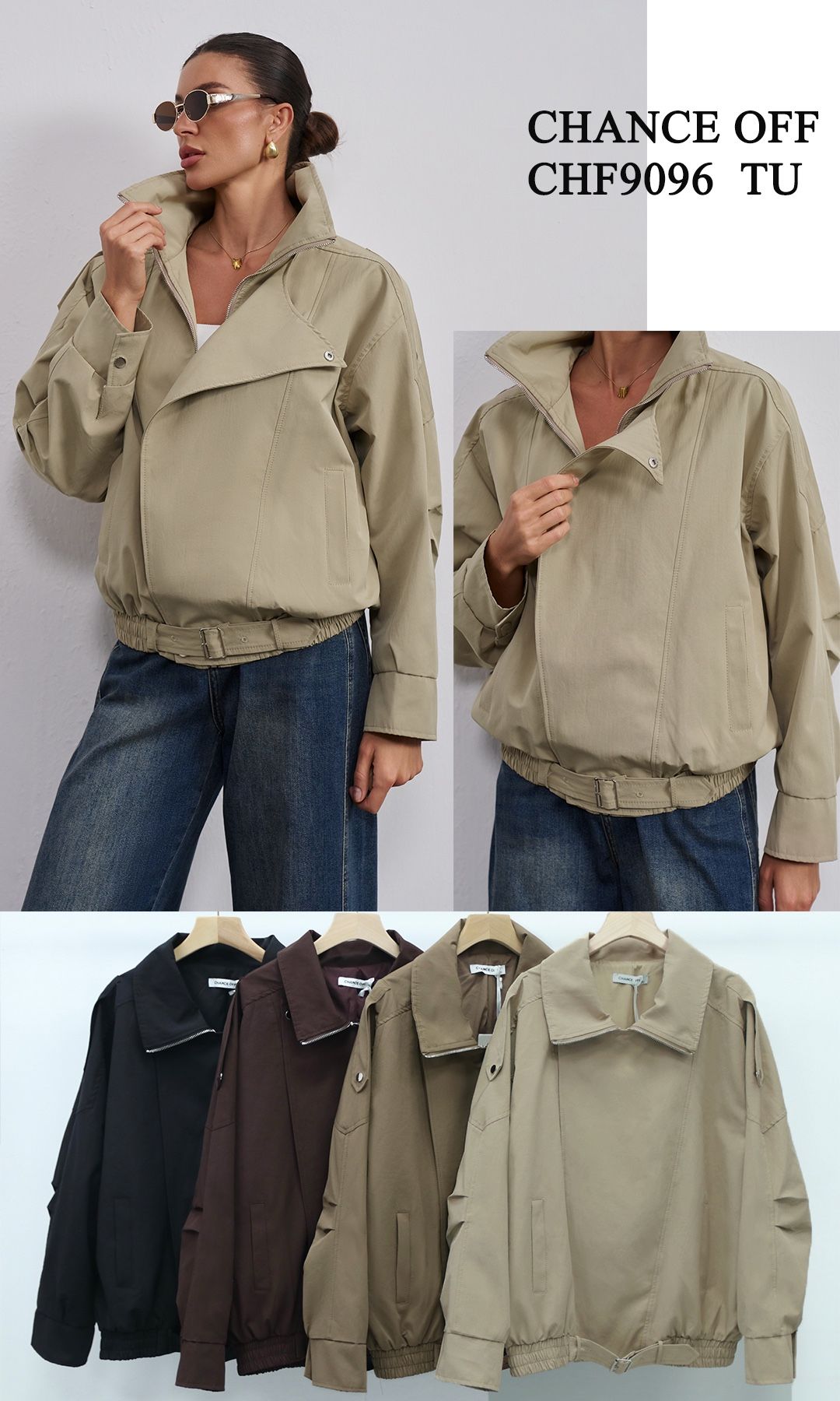 Kurtka Oversize ze Stójką