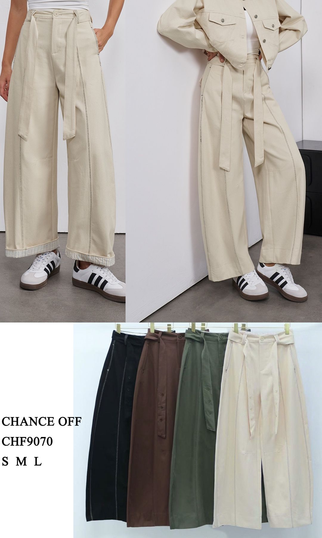 Spodnie Wide Leg z Plisami