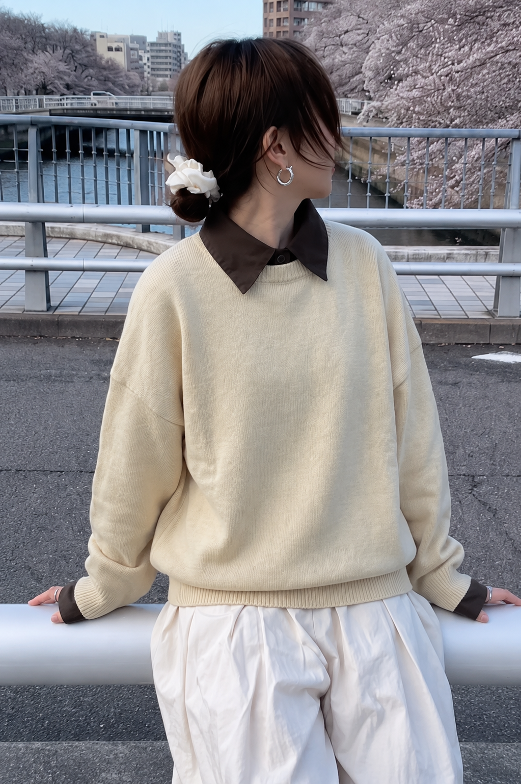 Sweter Oversize z Kołnierzykiem