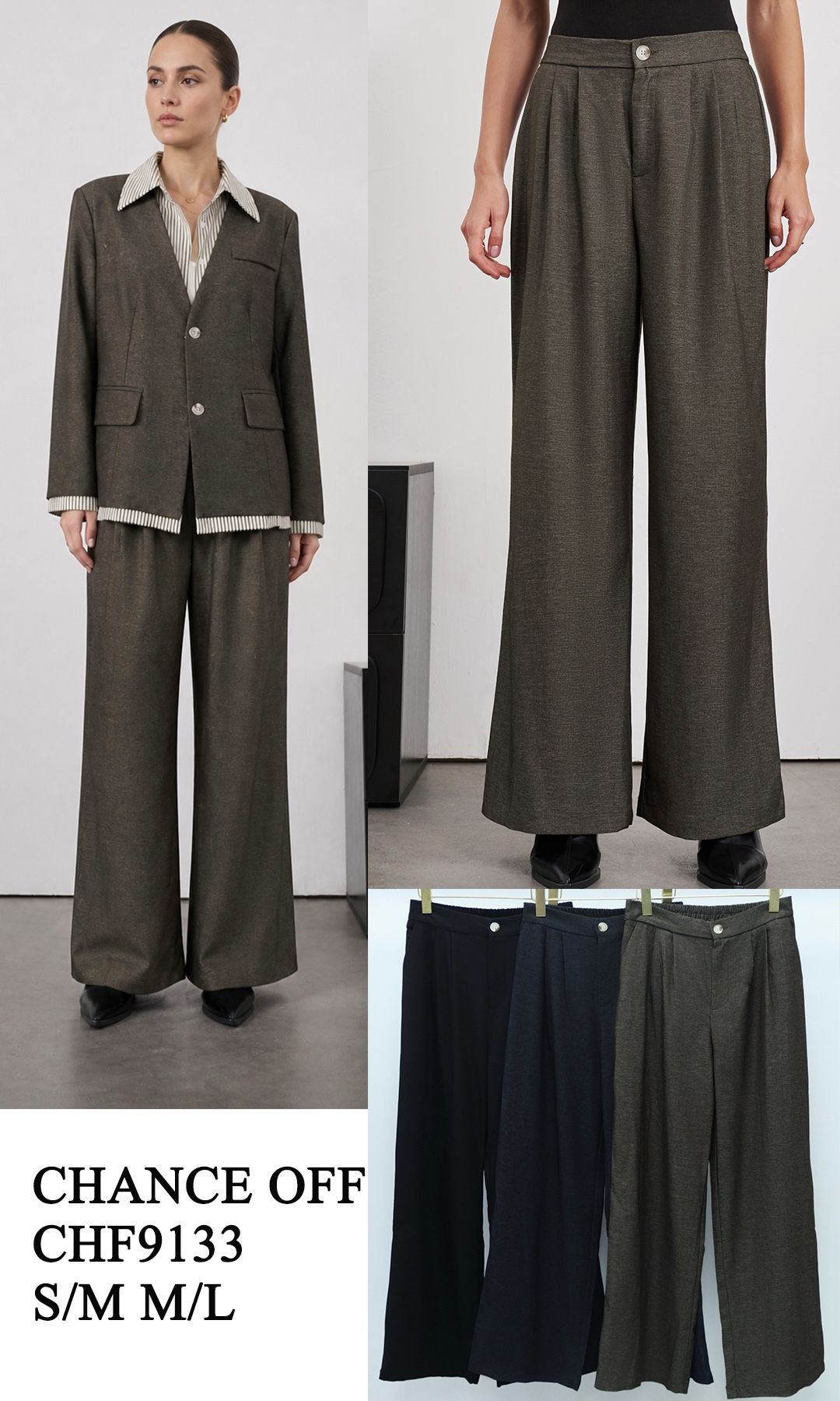 Spodnie Wide Leg z Plisami