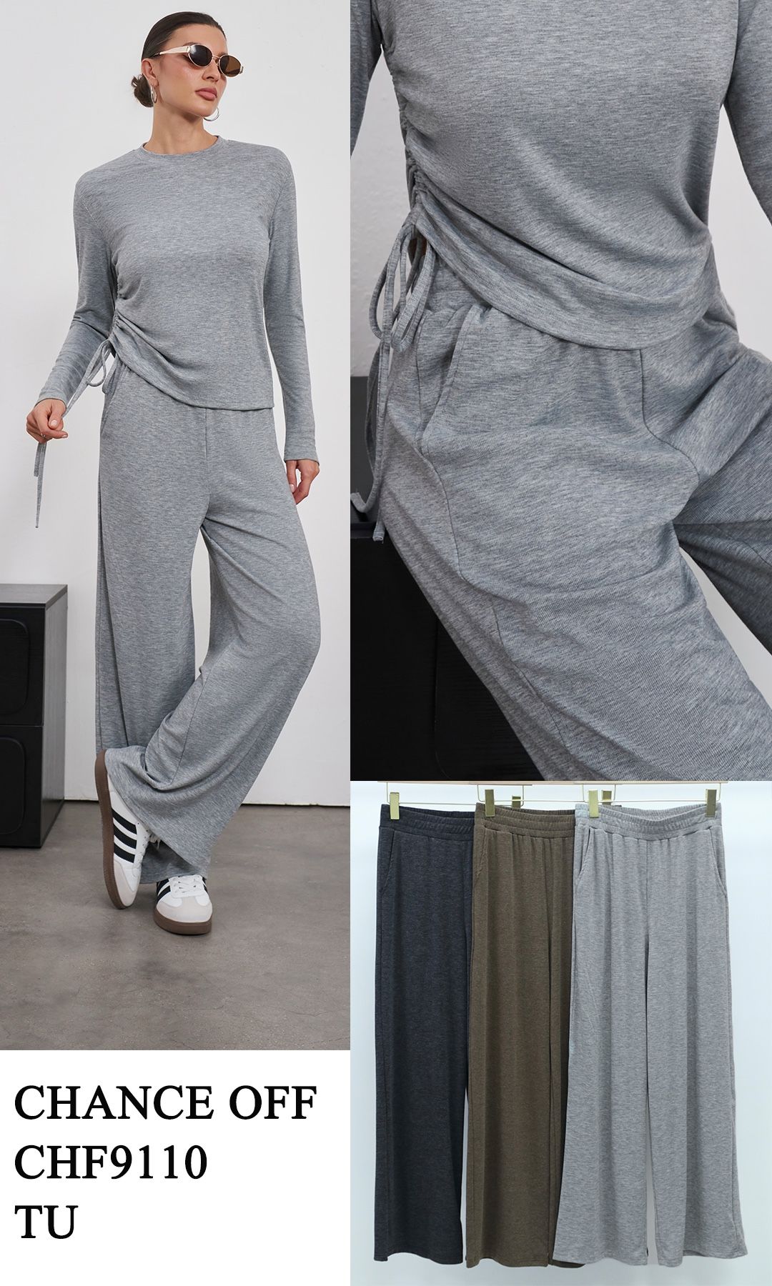 Spodnie Wide Leg z Gumką