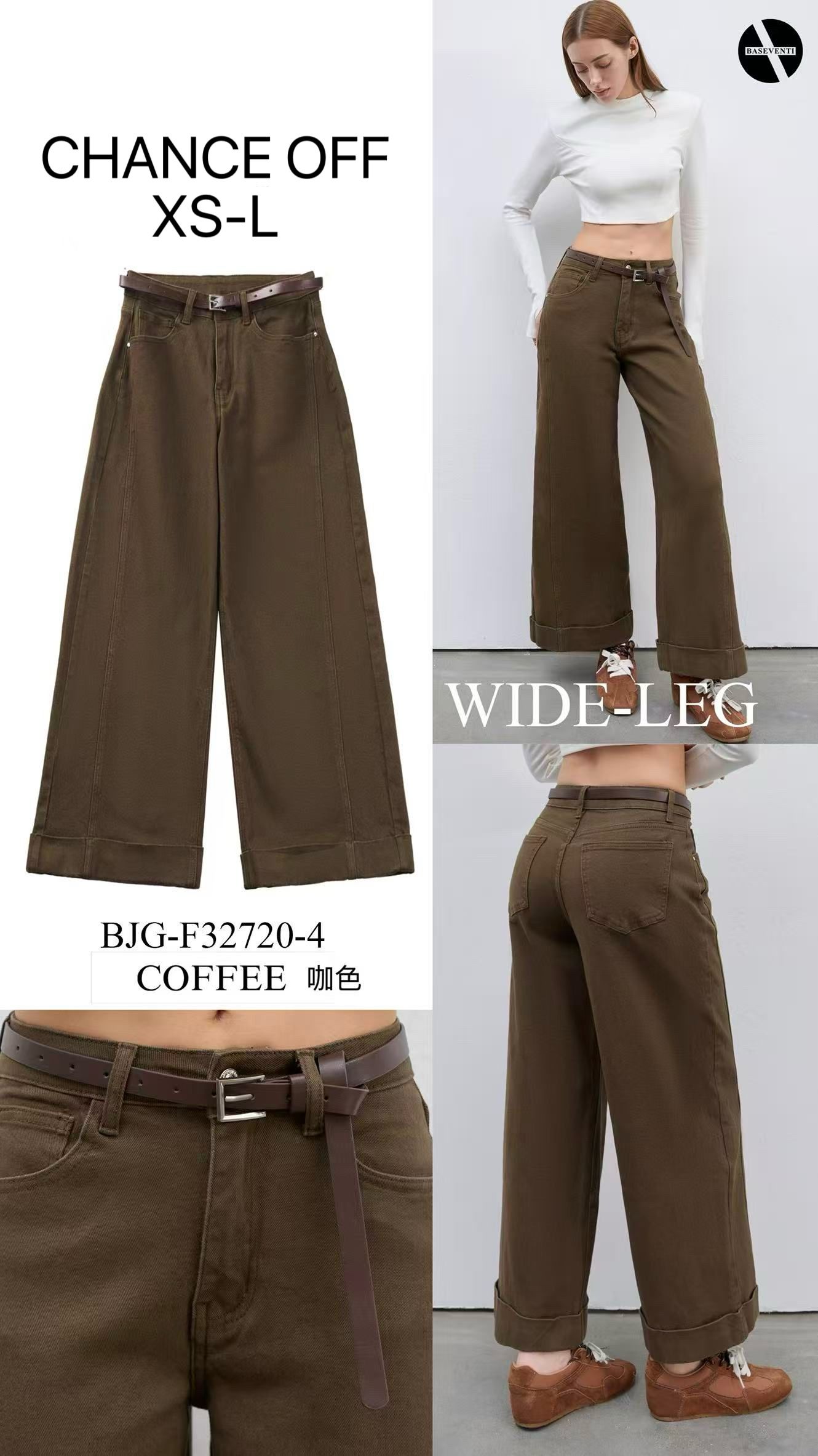 Spodnie Wide Leg z Paskiem