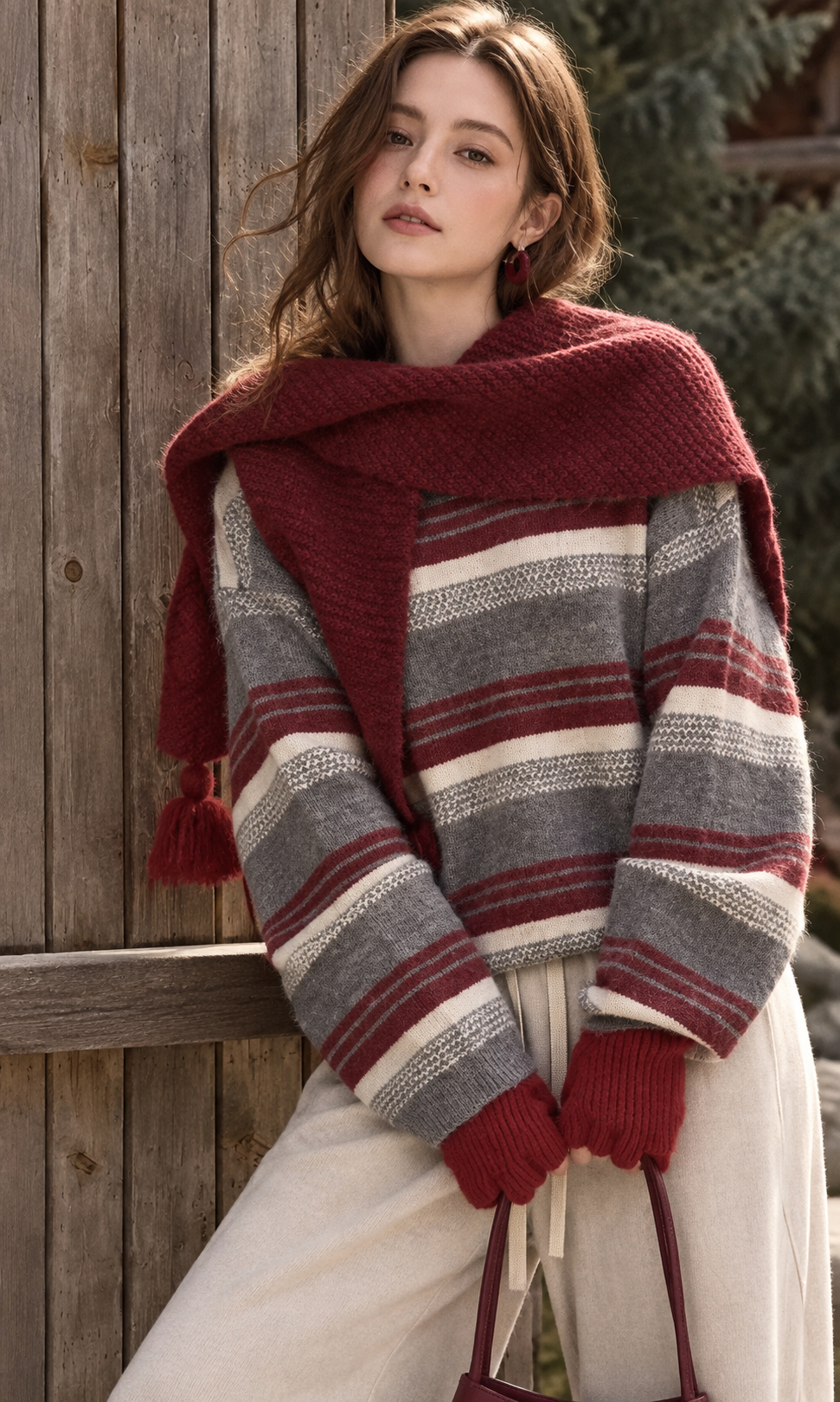 Sweter Luźny w Paski