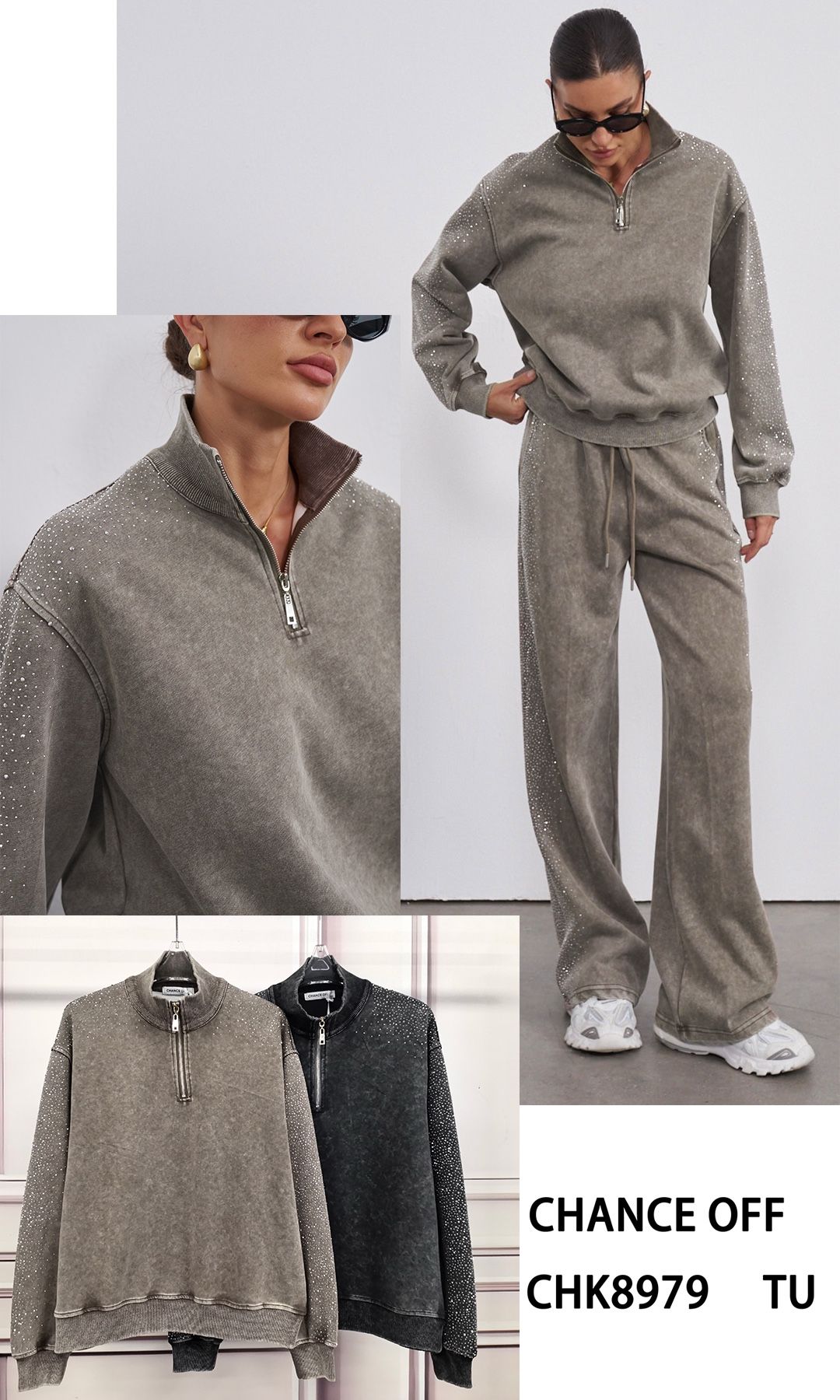 Bluza Luźna z Półgolfem