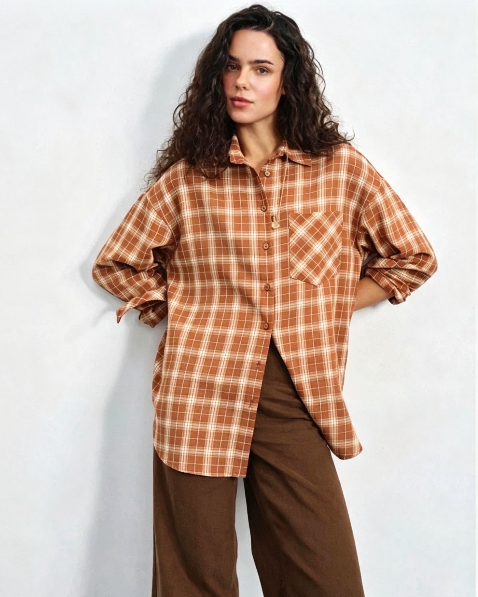Koszula Oversize W Kratę