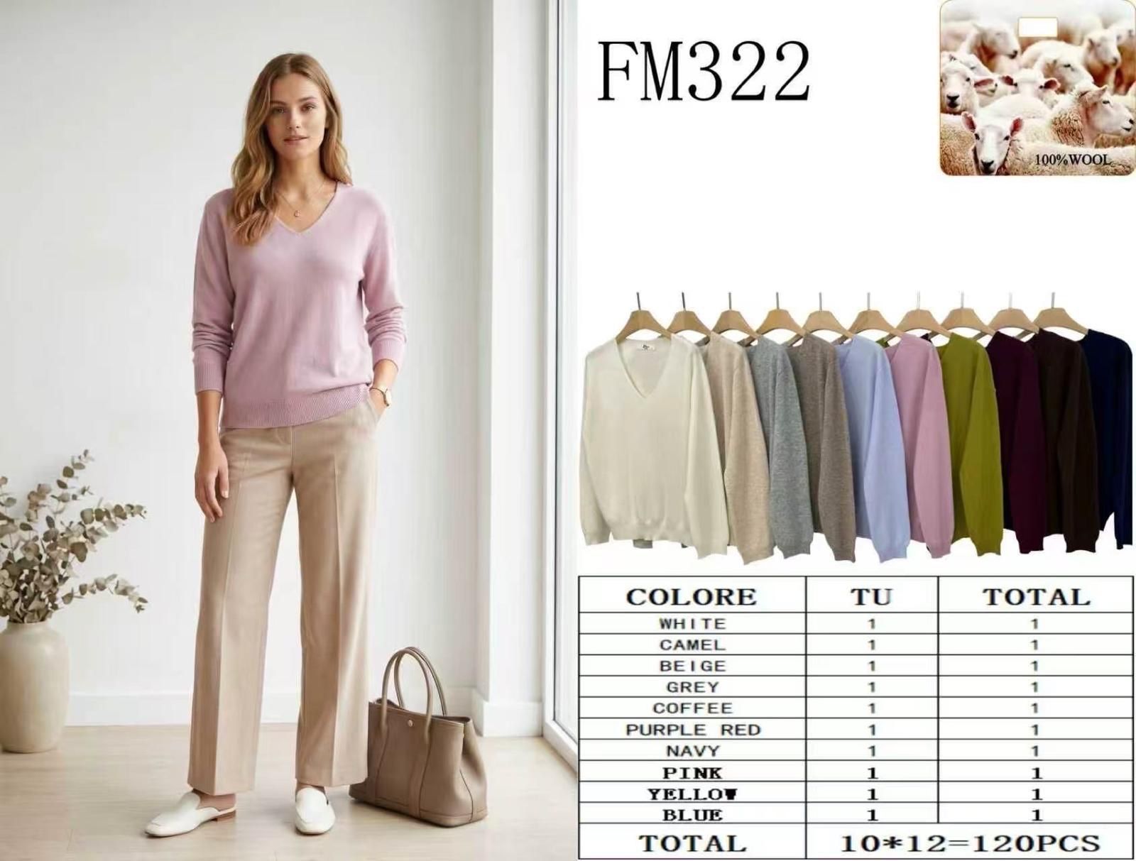 Sweter Regularny Z Dekoltem V