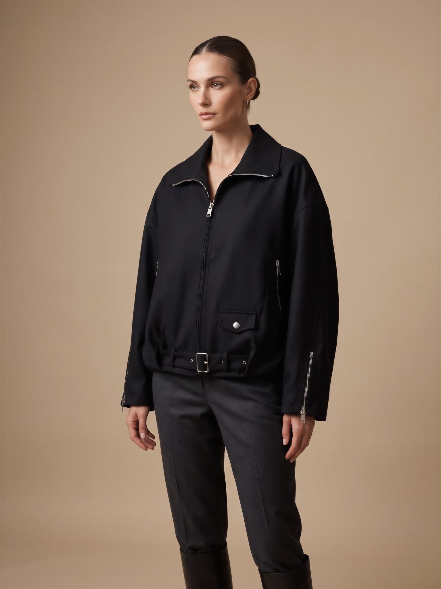 Kurtka Oversize z Paskiem
