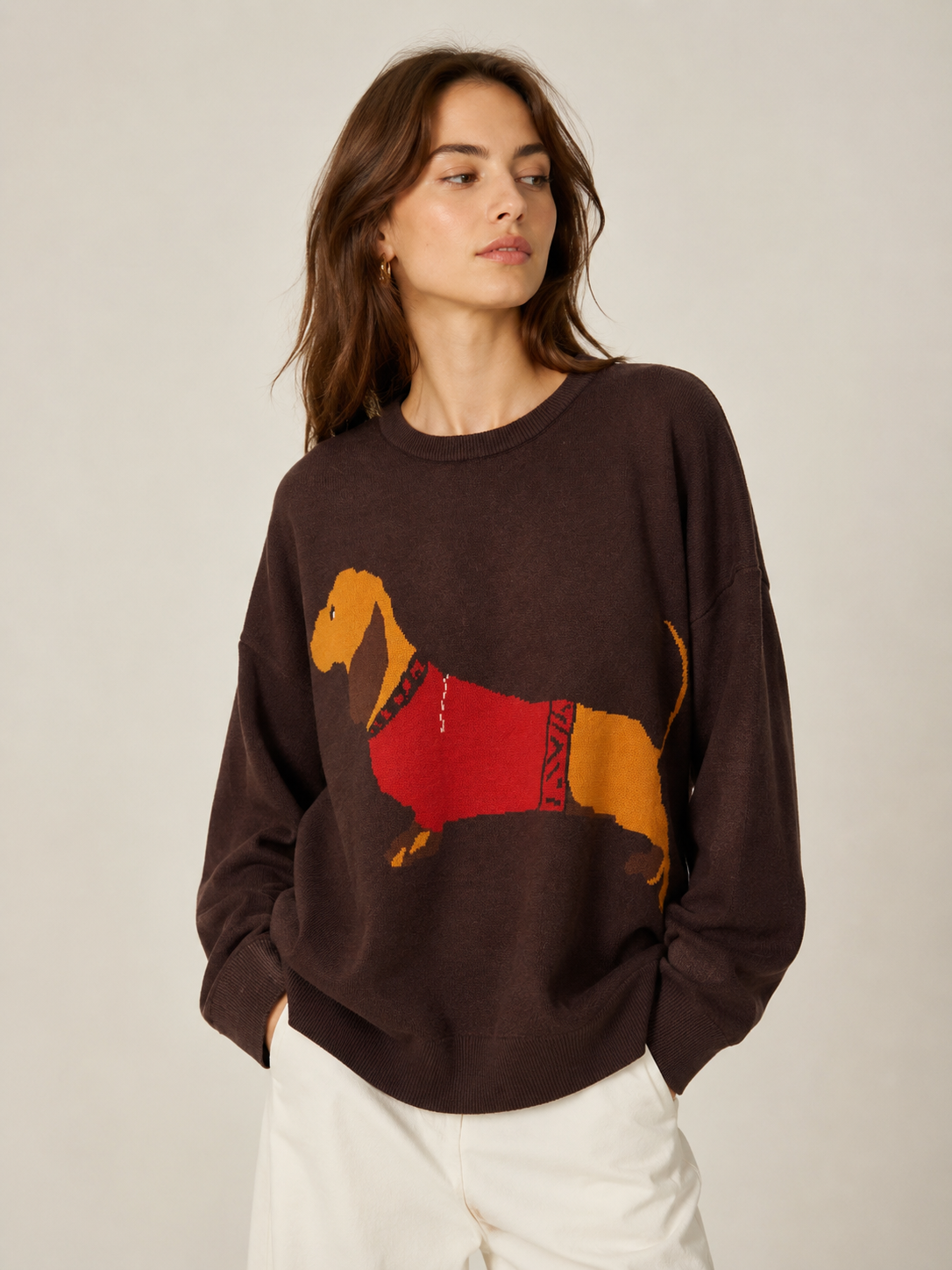 Sweter Luźny Do Bioder